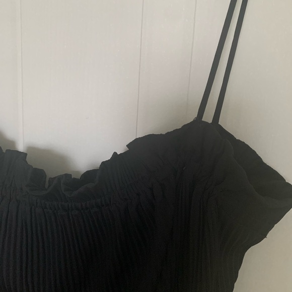 #1 H&M black mini pleats shift dress size M - Picture 5 of 8
